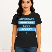 Educate Autism Awareness Women's T-Shirt thumb 4
