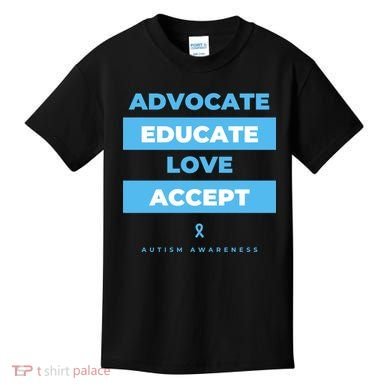 Educate Autism Awareness Kids T-Shirt