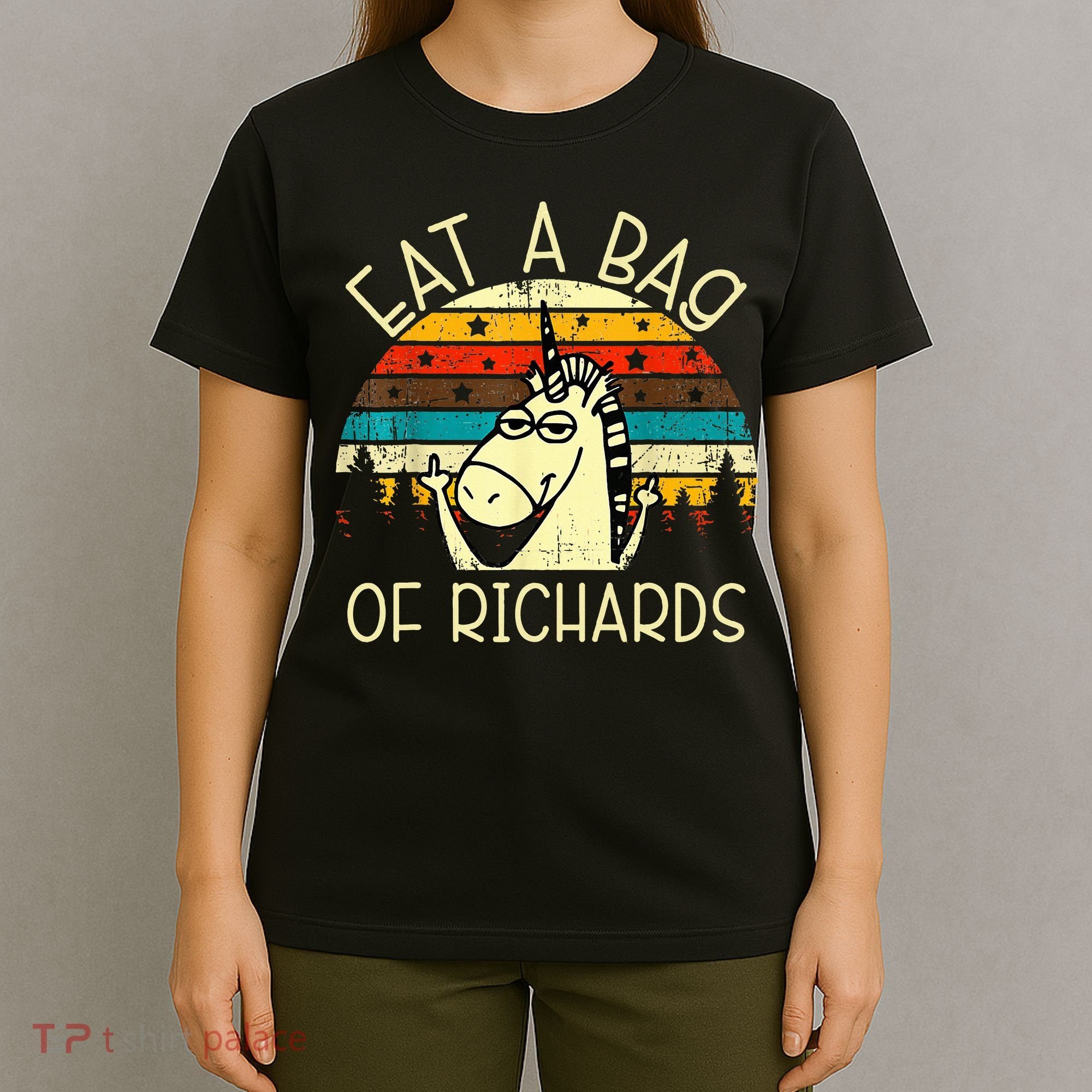 Eat A Bag Of Richards Funny Joke Meme Humor Name Unicorn T-Shirt