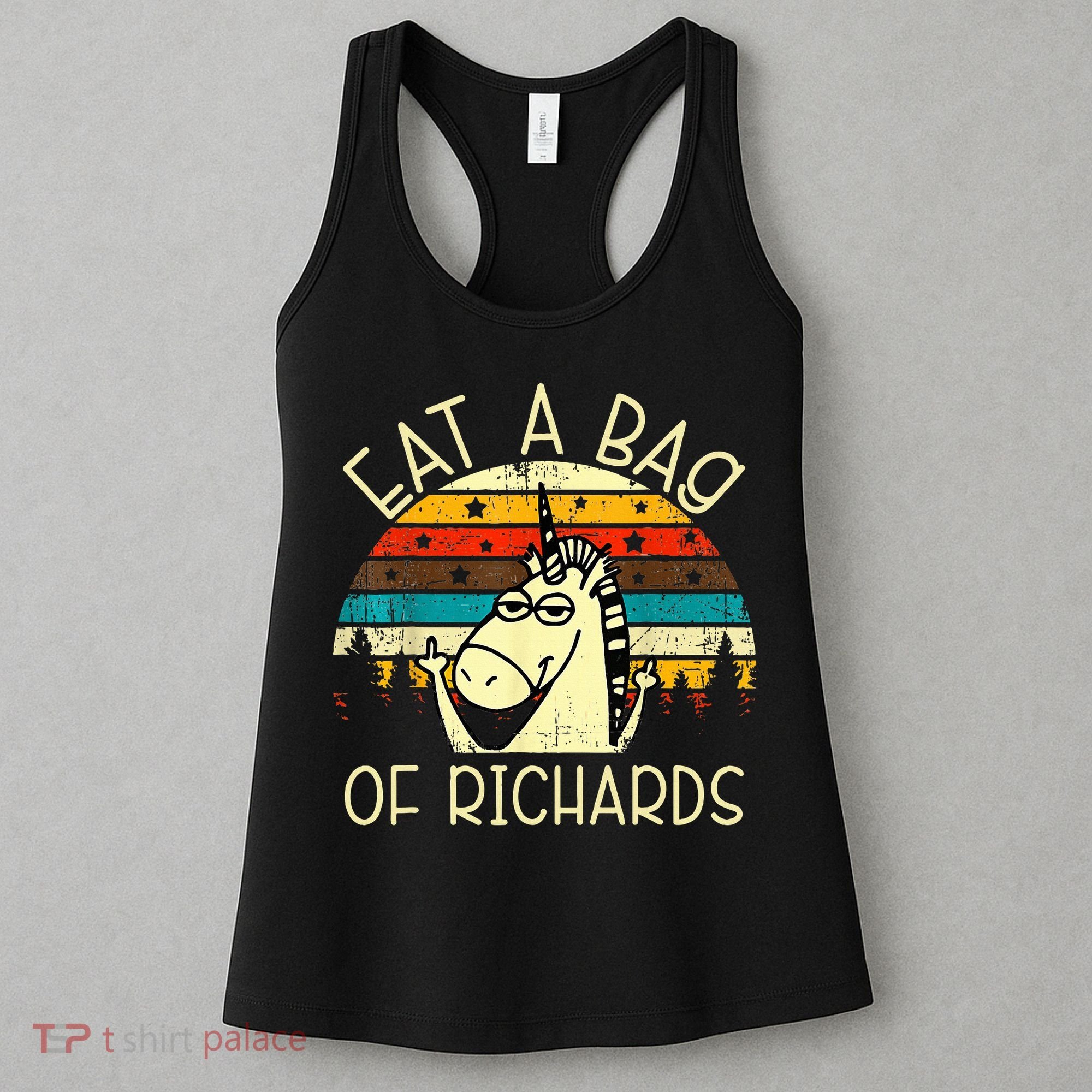 Eat A Bag Of Richards Funny Joke Meme Humor Name Unicorn Women's Tank Top