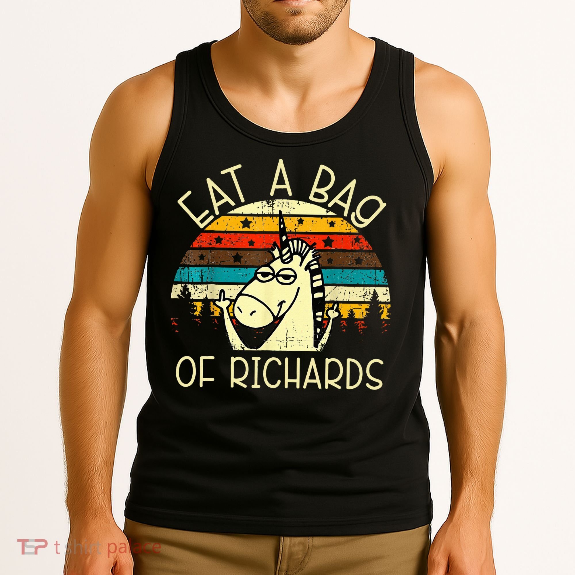 Eat A Bag Of Richards Funny Joke Meme Humor Name Unicorn Tank Top