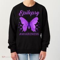 Epilepsy Awareness Butterfly Epilepsy Warrior Women's Sweatshirt thumb 0