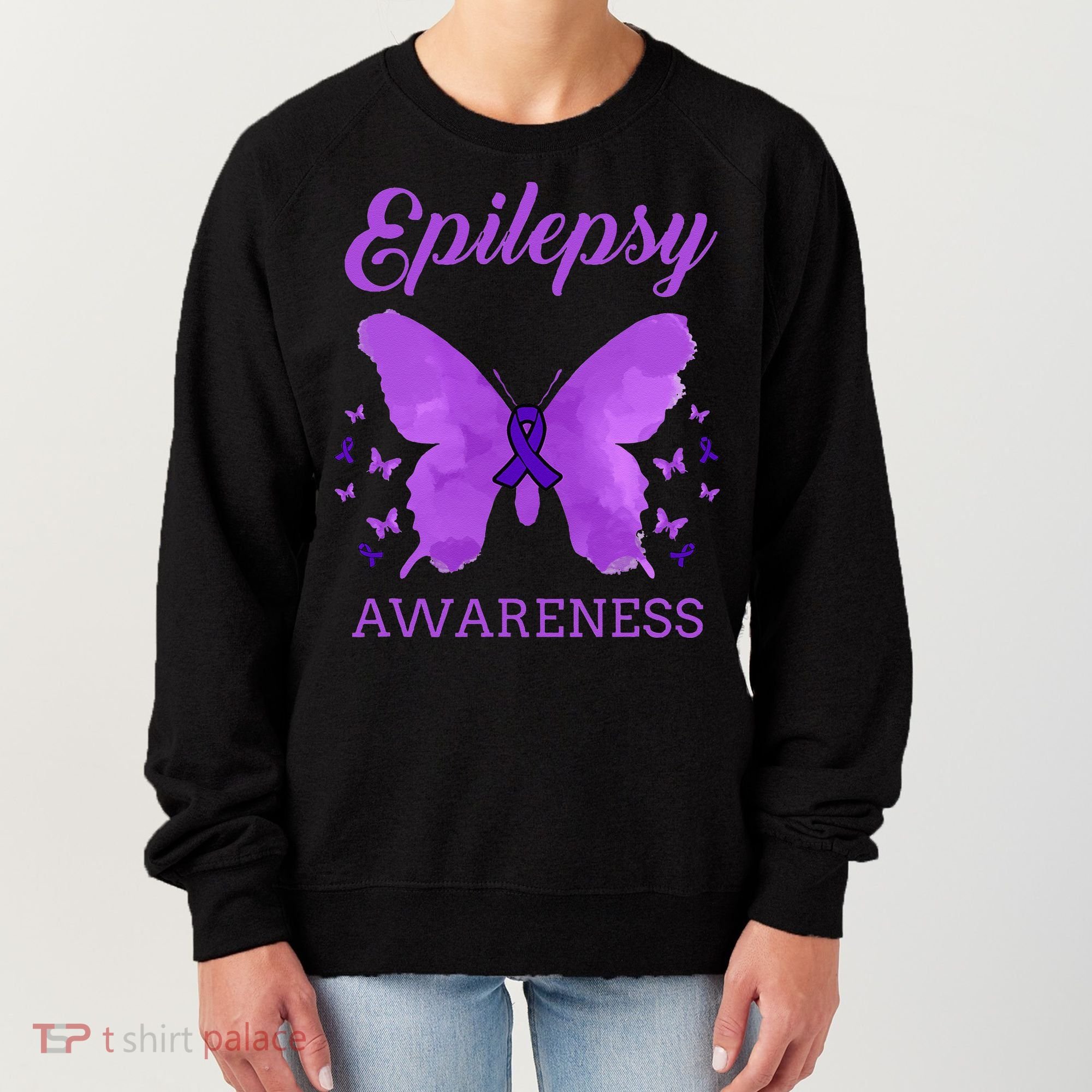 Epilepsy Awareness Butterfly Epilepsy Warrior Women's Sweatshirt