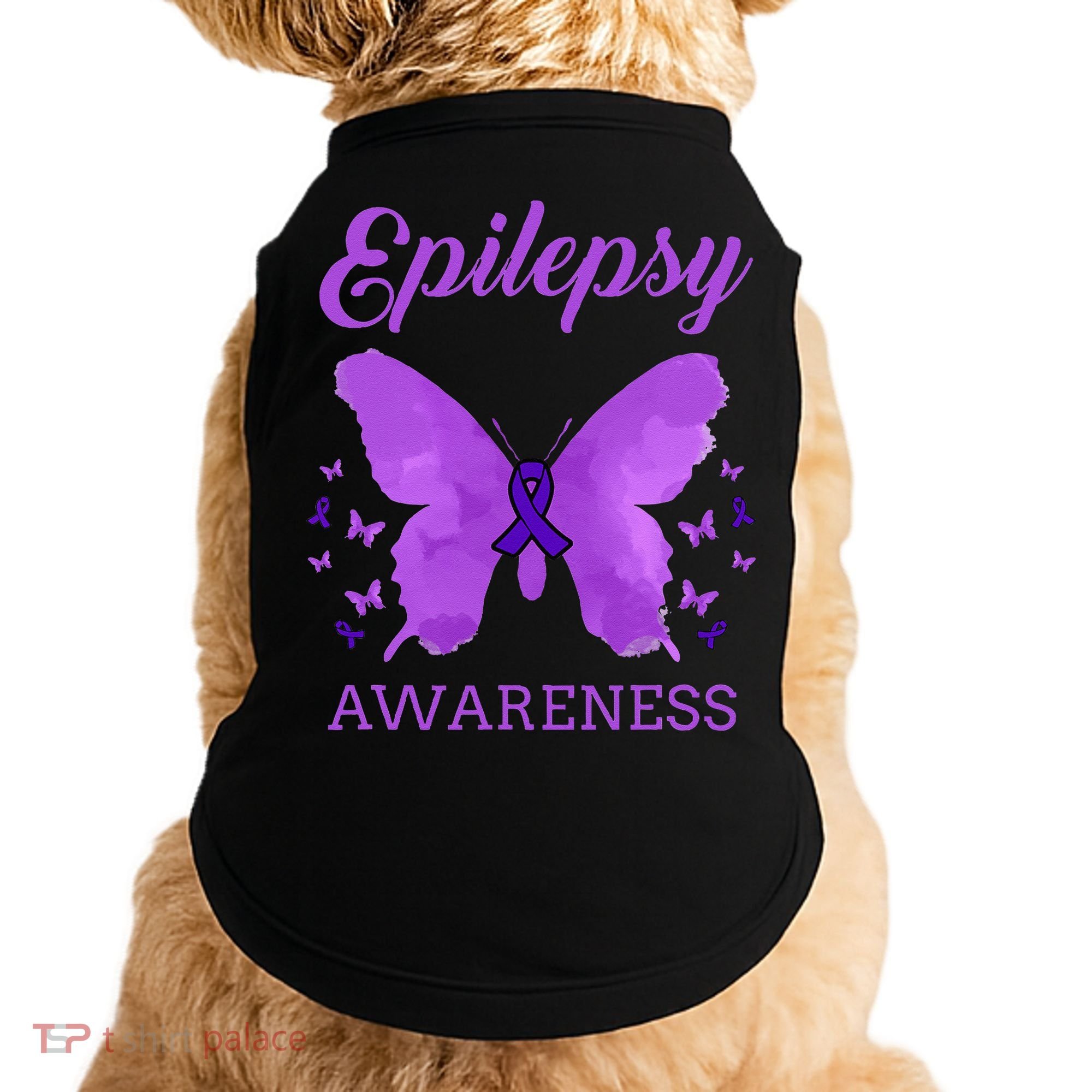 Epilepsy Awareness Butterfly Epilepsy Warrior Doggie Tank