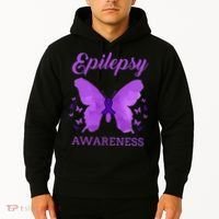 Epilepsy Awareness Butterfly Epilepsy Warrior Hoodie thumb 2