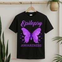 Epilepsy Awareness Butterfly Epilepsy Warrior T-Shirt thumb 2