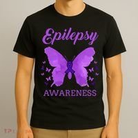 Epilepsy Awareness Butterfly Epilepsy Warrior T-Shirt thumb 3
