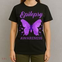 Epilepsy Awareness Butterfly Epilepsy Warrior T-Shirt thumb 4