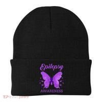 Epilepsy Awareness Butterfly Epilepsy Warrior Beanie thumb 0