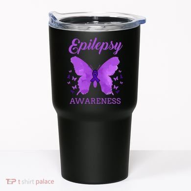 Epilepsy Awareness Butterfly Epilepsy Warrior Tumbler