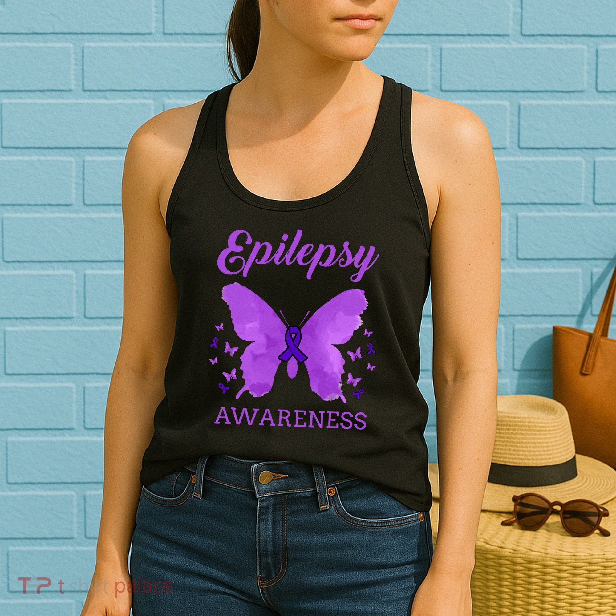Epilepsy Awareness Butterfly Epilepsy Warrior Women's Tank Top