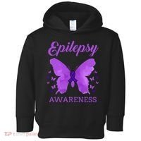 Epilepsy Awareness Butterfly Epilepsy Warrior Toddler Hoodie thumb 0