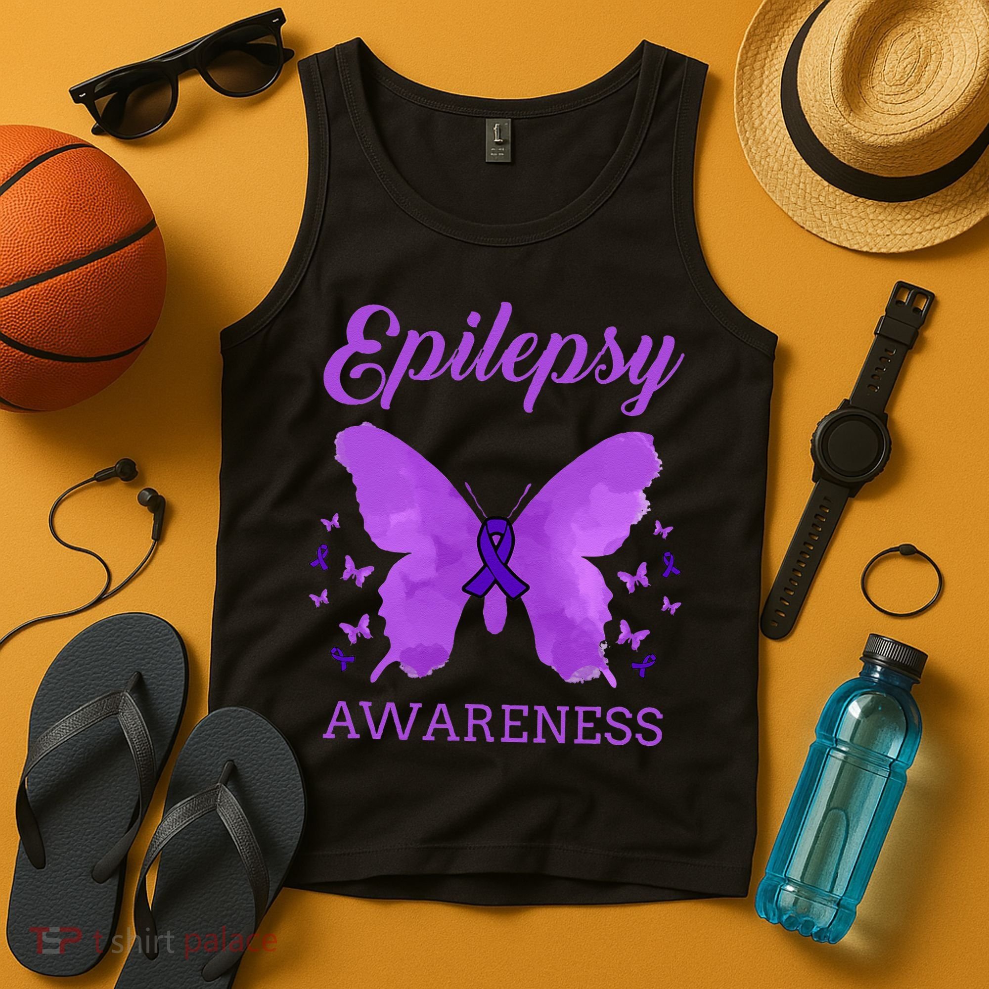 Epilepsy Awareness Butterfly Epilepsy Warrior Tank Top