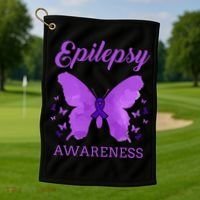 Epilepsy Awareness Butterfly Epilepsy Warrior Golf Towel thumb 1