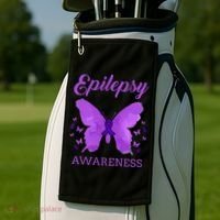 Epilepsy Awareness Butterfly Epilepsy Warrior Golf Towel thumb 2