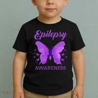 Epilepsy Awareness Butterfly Epilepsy Warrior Toddler T-Shirt thumb 2