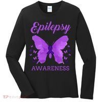 Epilepsy Awareness Butterfly Epilepsy Warrior Women's Long Sleeve Shirt thumb 0