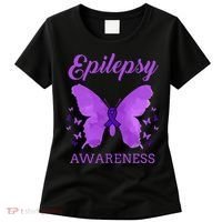 Epilepsy Awareness Butterfly Epilepsy Warrior Women's T-Shirt thumb 0
