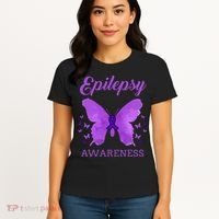 Epilepsy Awareness Butterfly Epilepsy Warrior Women's T-Shirt thumb 4
