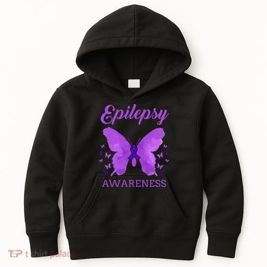 Epilepsy Awareness Butterfly Epilepsy Warrior Kids Hoodie