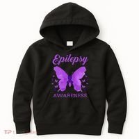 Epilepsy Awareness Butterfly Epilepsy Warrior Kids Hoodie thumb 0
