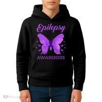 Epilepsy Awareness Butterfly Epilepsy Warrior Kids Hoodie thumb 4