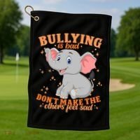Elephant Anti Bullying Awareness Month Golf Towel thumb 1