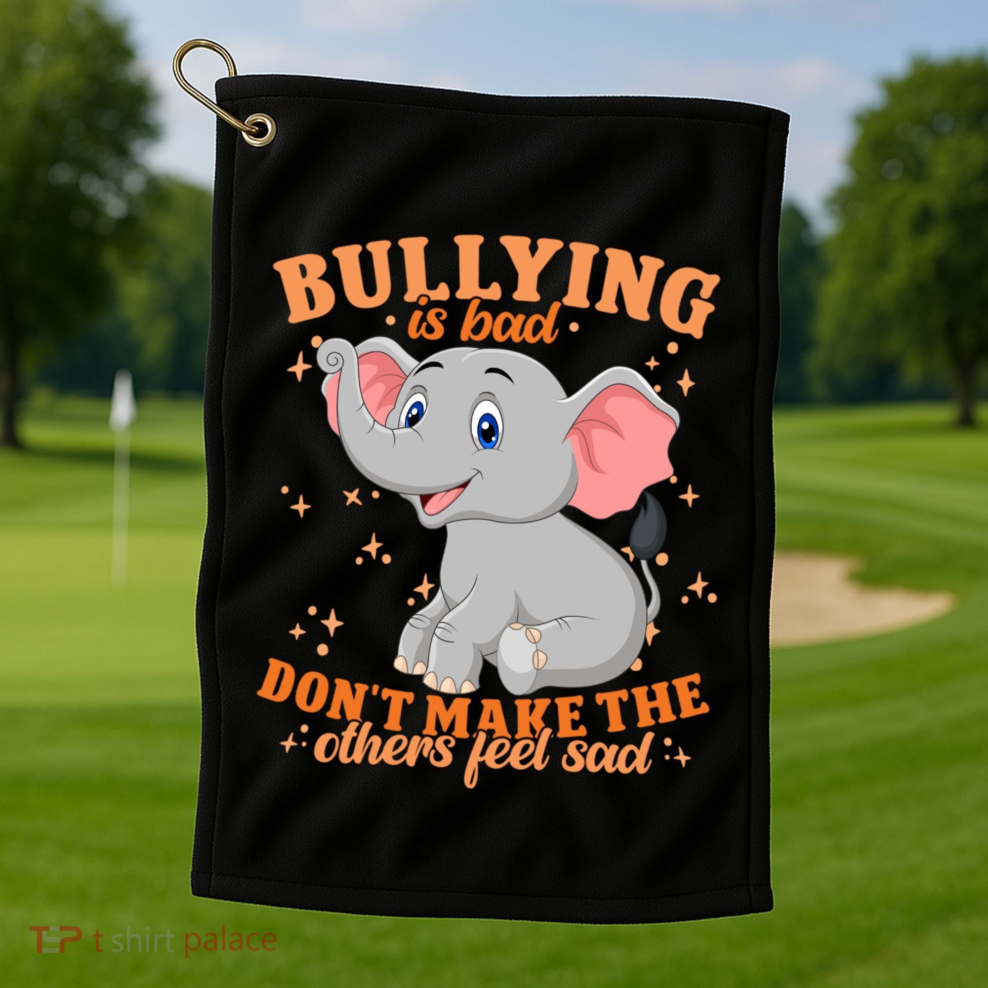 Elephant Anti Bullying Awareness Month Golf Towel