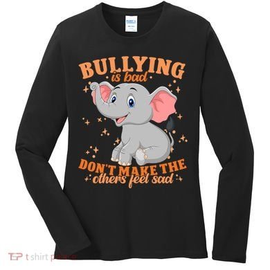 Elephant Anti Bullying Awareness Month Women's Long Sleeve Shirt