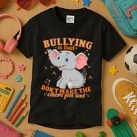 Elephant Anti Bullying Awareness Month Kids T-Shirt thumb 3