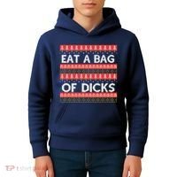 Eat A Bag Of Dicks Ugly Christmas1 Kids Hoodie thumb 4