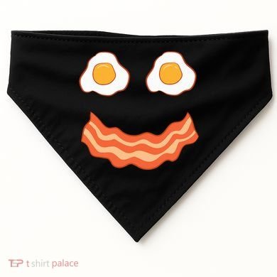 Egg And Bacon Egg And Bacon Face Brunch Breakfast USA-Made Doggie Bandana