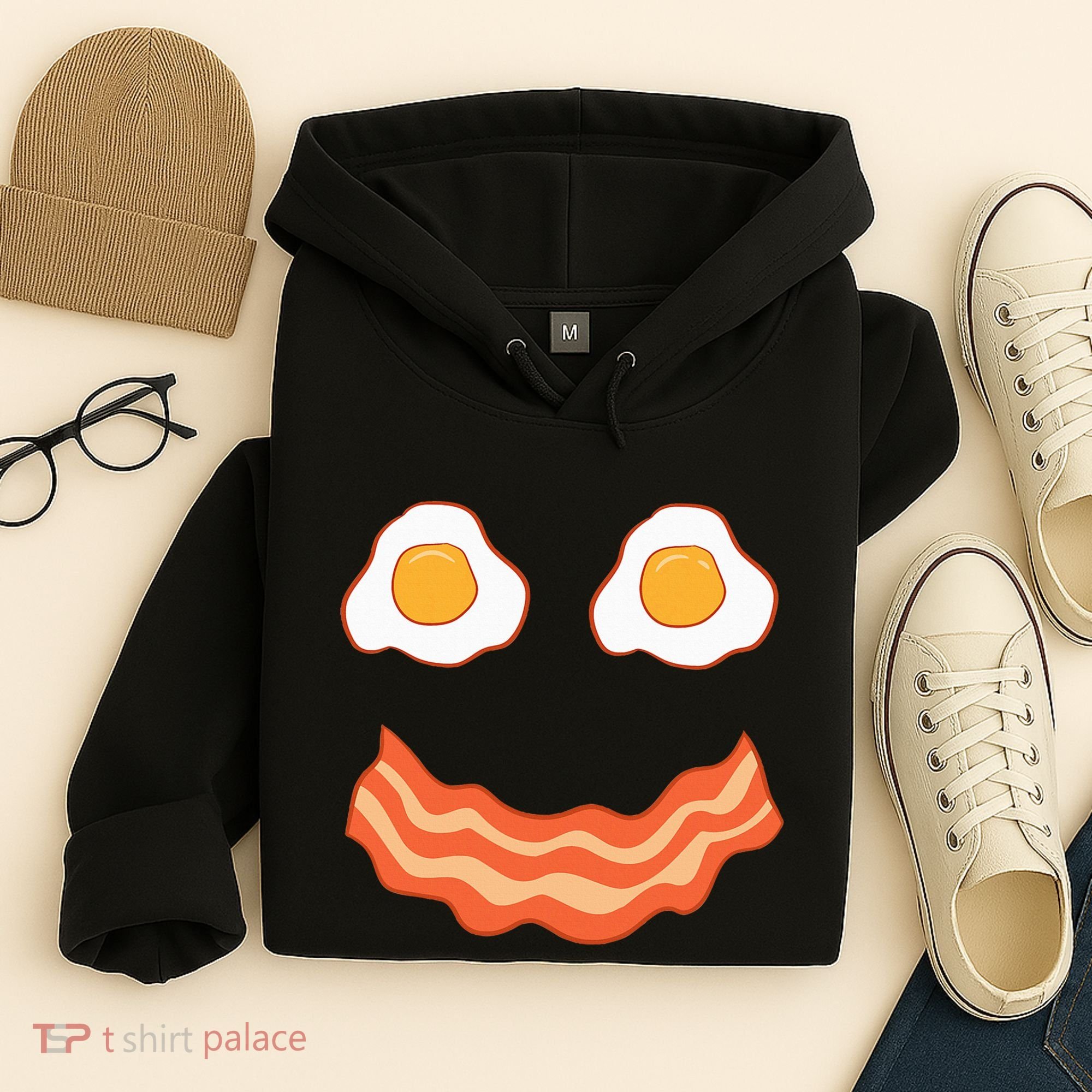 Egg And Bacon Egg And Bacon Face Brunch Breakfast Hoodie