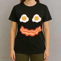 Egg And Bacon Egg And Bacon Face Brunch Breakfast T-Shirt thumb 4