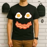 Egg And Bacon Egg And Bacon Face Brunch Breakfast T-Shirt thumb 6