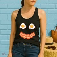 Egg And Bacon Egg And Bacon Face Brunch Breakfast Women's Tank Top thumb 2