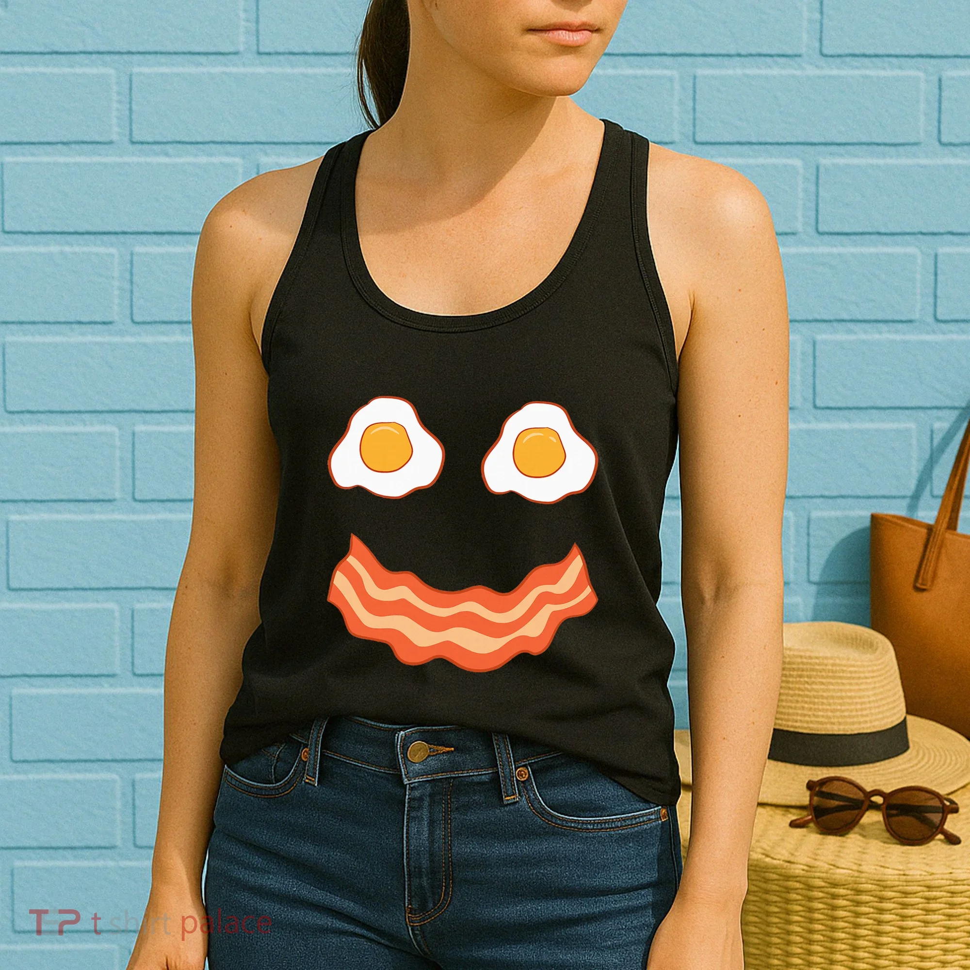 Egg And Bacon Egg And Bacon Face Brunch Breakfast Women's Tank Top