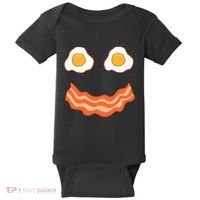 Egg And Bacon Egg And Bacon Face Brunch Breakfast Baby Bodysuit thumb 0