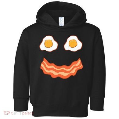 Egg And Bacon Egg And Bacon Face Brunch Breakfast Toddler Hoodie