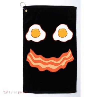 Egg And Bacon Egg And Bacon Face Brunch Breakfast Golf Towel