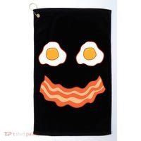 Egg And Bacon Egg And Bacon Face Brunch Breakfast Golf Towel thumb 0