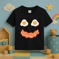 Egg And Bacon Egg And Bacon Face Brunch Breakfast Toddler T-Shirt thumb 3