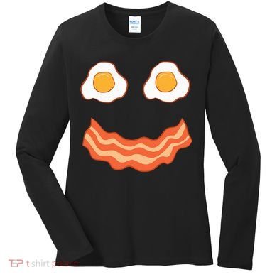 Egg And Bacon Egg And Bacon Face Brunch Breakfast Women's Long Sleeve Shirt