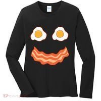 Egg And Bacon Egg And Bacon Face Brunch Breakfast Women's Long Sleeve Shirt thumb 0