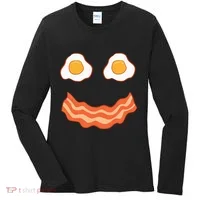 Egg And Bacon Egg And Bacon Face Brunch Breakfast Women's Long Sleeve Shirt thumb 0