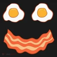 Egg And Bacon Egg And Bacon Face Brunch Breakfast Women's Long Sleeve Shirt thumb 2