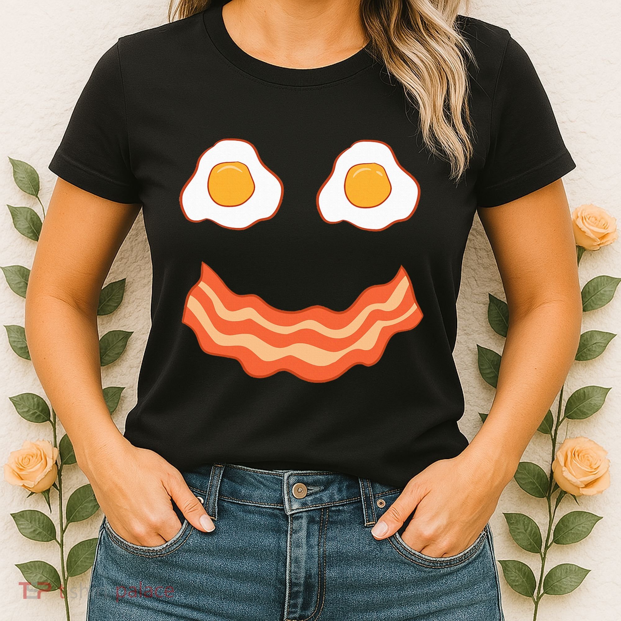 Egg And Bacon Egg And Bacon Face Brunch Breakfast Women's T-Shirt