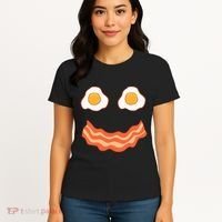 Egg And Bacon Egg And Bacon Face Brunch Breakfast Women's T-Shirt thumb 4