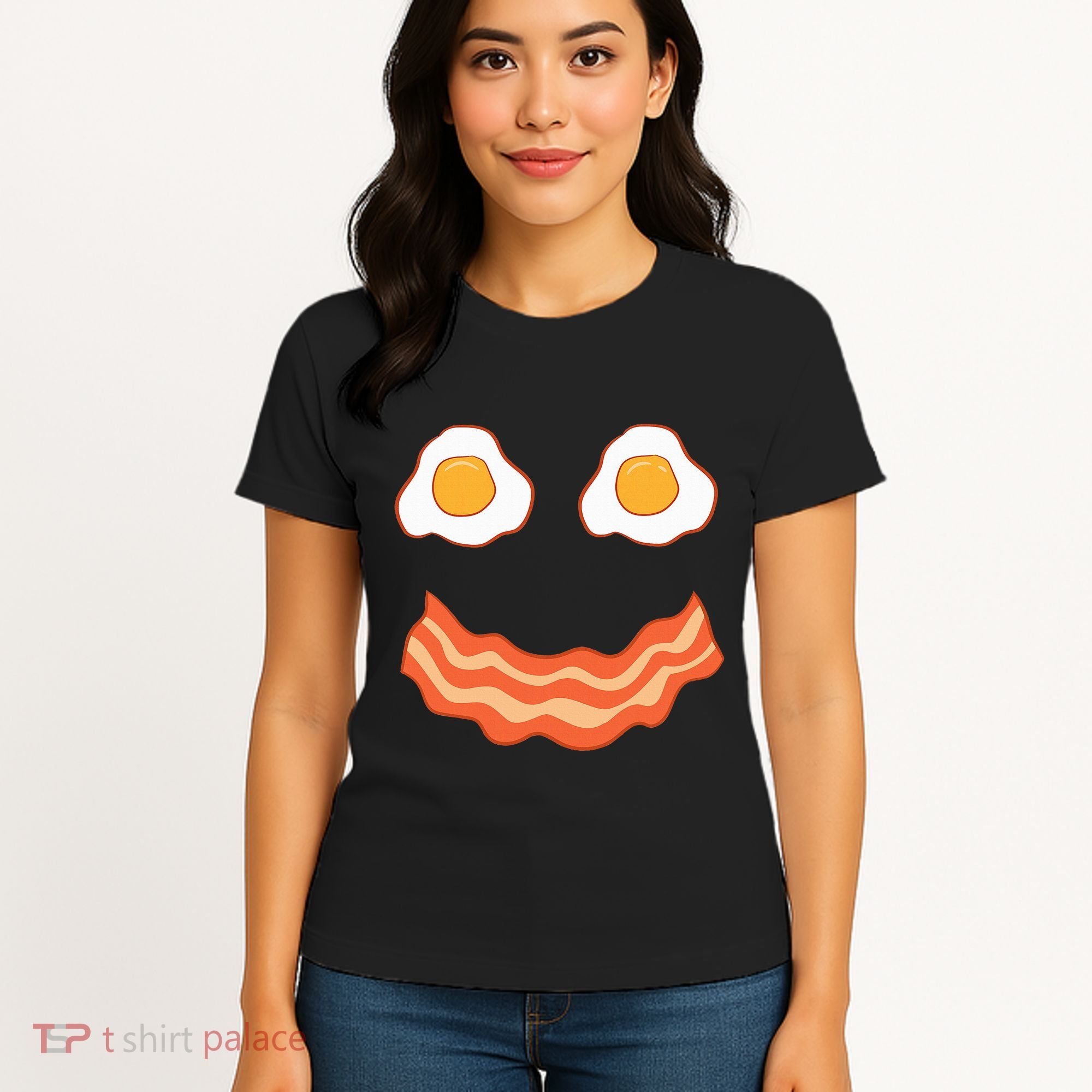 Egg And Bacon Egg And Bacon Face Brunch Breakfast Women's T-Shirt