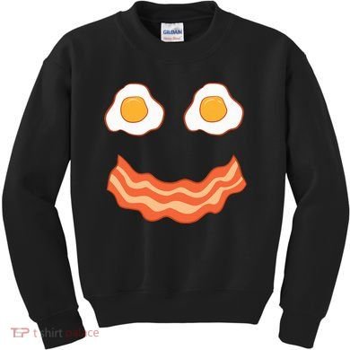 Egg And Bacon Egg And Bacon Face Brunch Breakfast Kids Sweatshirt